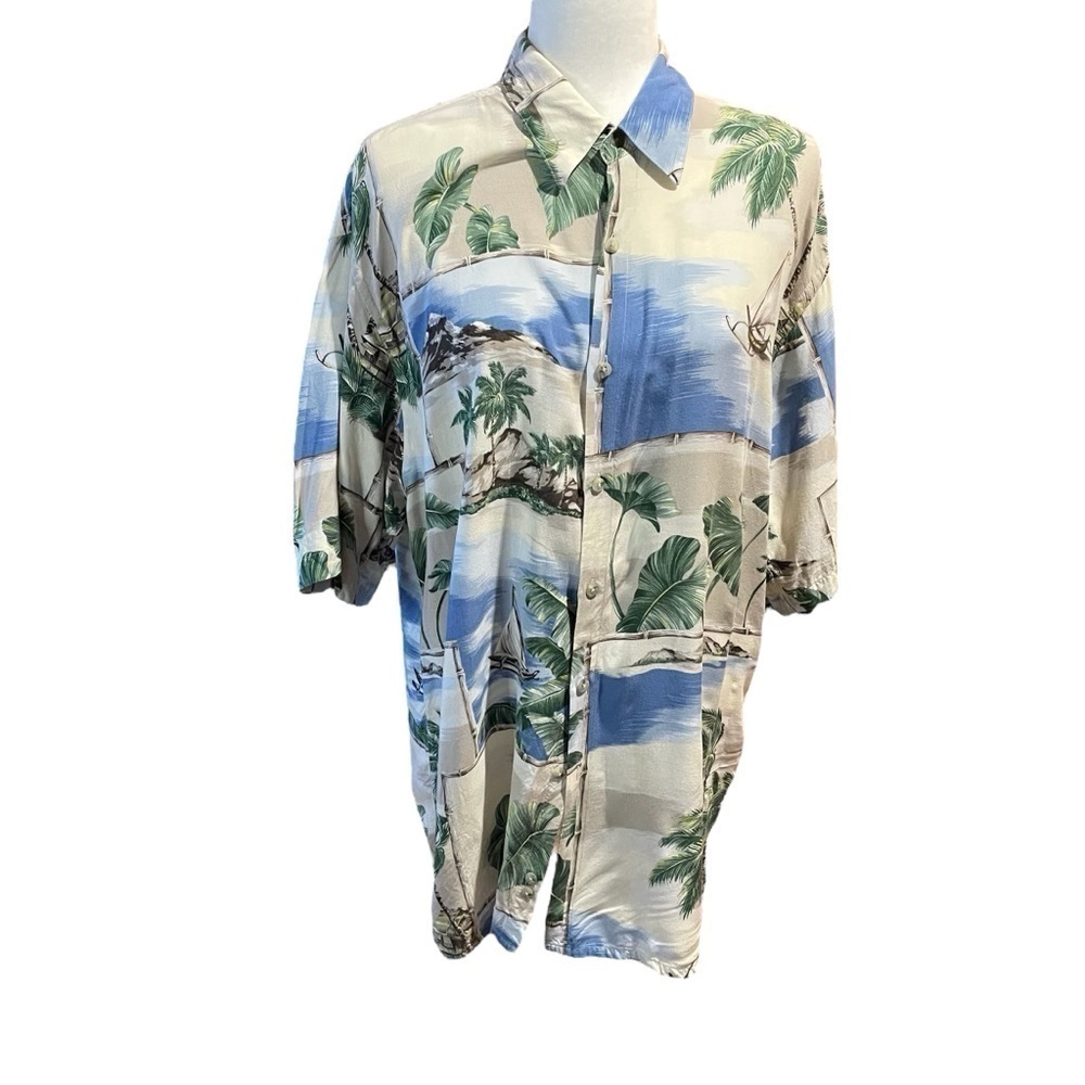 Vintage Pierre Cardin Hawaiian Shirt - Palm Trees - Size XL - Great Condition